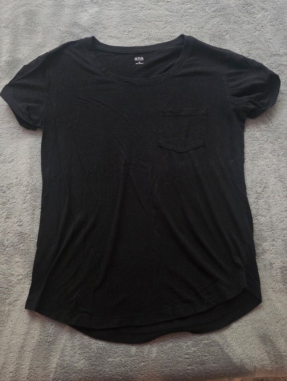 🔷️ a.n.a Black Crew Neck Tee Loose Fit Size Medium Good Condition